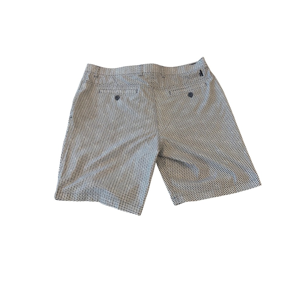 Johnnie-O Mens Floral Performance Golf Shorts Navy White Size 38 Flat Front EUC